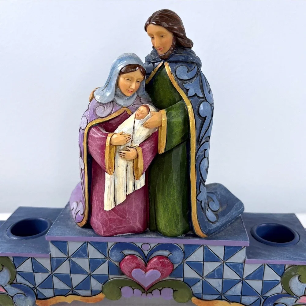 Jim Shore Heartwood Creek Nativity Holy Family 4 Candle Holder 2011 NO BOX